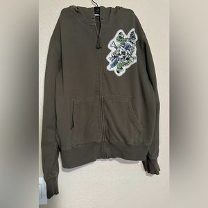CIRCLE OF LIFE Y2K GRUNGE ZIP UP HOODIE